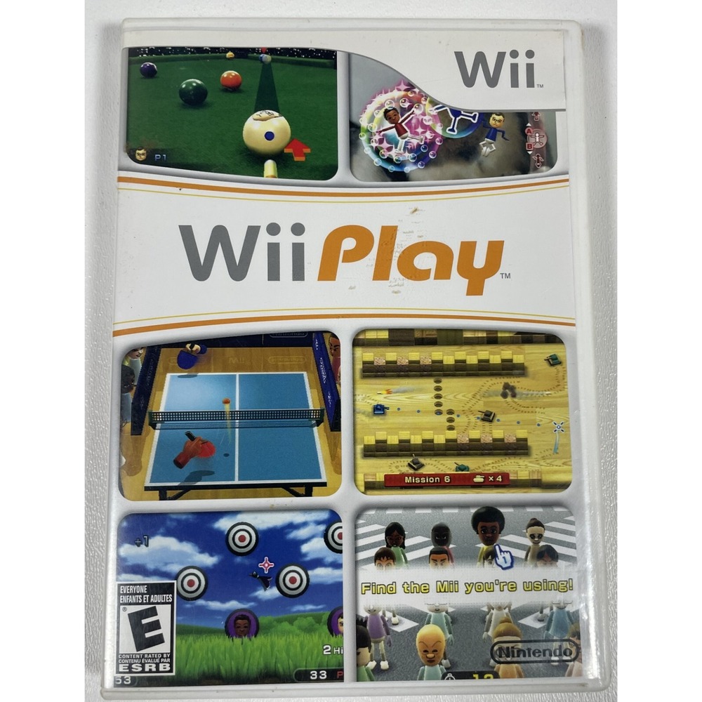 Wii Play (Nintendo Wii, 2007) - Complete with Manual & Case - Tested